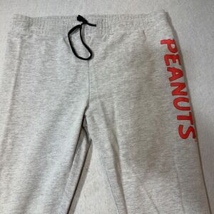 Peanuts Snoopy Charlie Brown Graphic Joggers Heather Gray Mens Large Snoopy